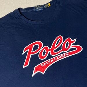 Polo Ralph Lauren Mens Large T-Shirt Graphic Logo Classic Fit Navy Tee